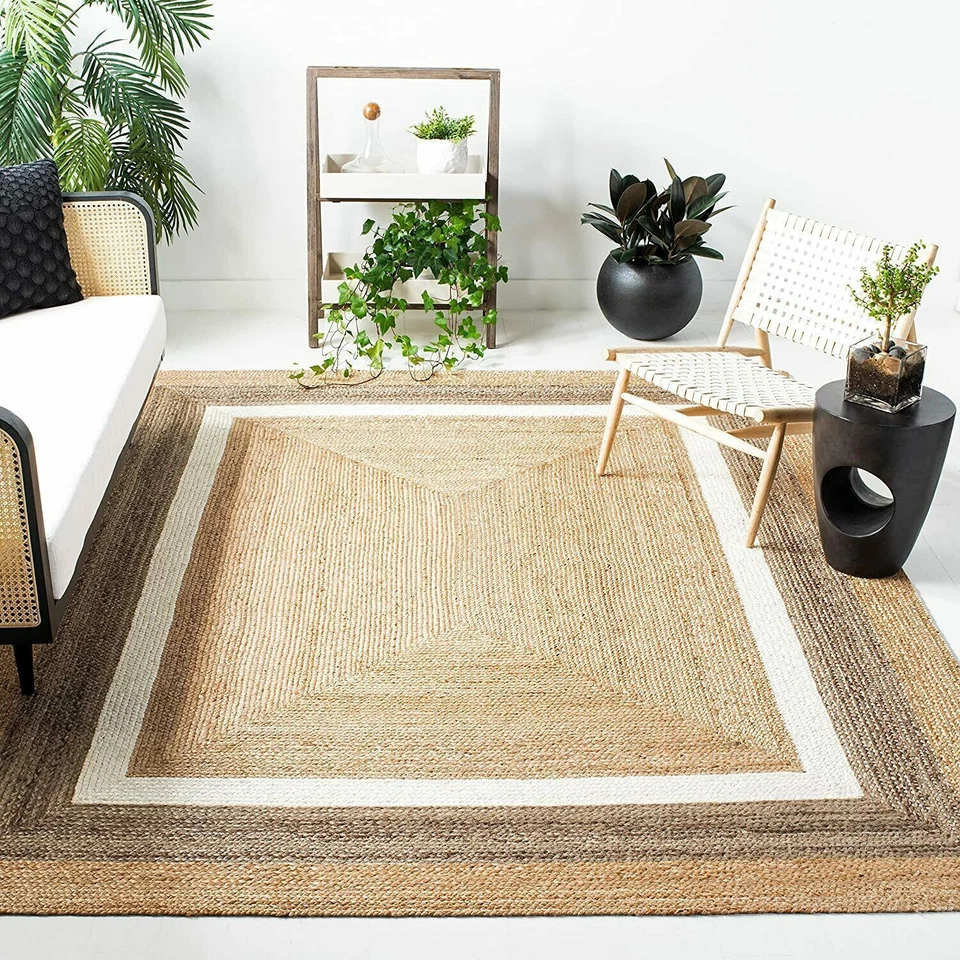 Läufer Jute Läufer Teppich Handarbeit 100% Natur Teppich Rustikal Geflochten ... - Bild 2 von 4