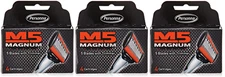 Personna M5 Magnum 5-bladed Razor Cartridges with Trimmer, 12 Cartridges