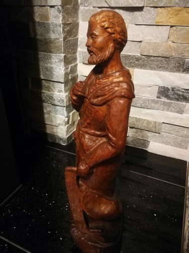 Heiliger Josef, Handgeschnitzte Figur, ca40cm hoch. - Bild 3 von 4