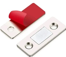 12Pack Ultra Thin Cabinet Door Catch Stainless Steel Cabinet Magnetic Door Catch