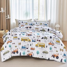 Queen Size Comforter Set for Boys 3-Piece Kids Bedding Set Teen Construction ...
