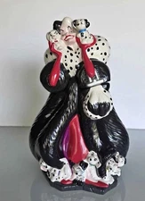 Vintage Disney Treasure Craft Cruella Deville 102 Dalmatians Ceramic Cookie Jar