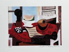 Pablo Picasso STILL LIFE & MANDOLIN Estate Signed Limited Edition Giclee 13"x20"