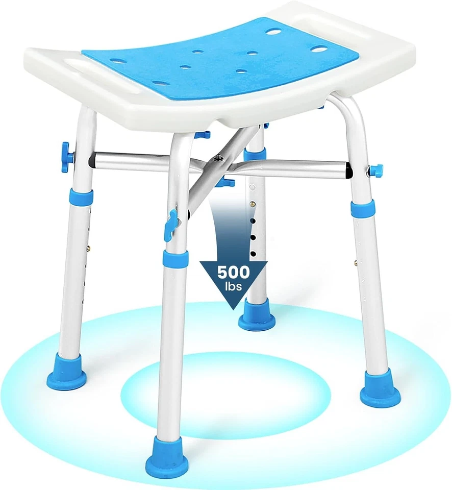Lightweight Shower Stool with Adjustable Height – 500 lbs Capacity & Padded Seat - Imagem 3 de 4