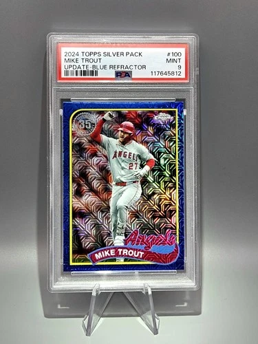 PSA 9 #'d 130/150 Mike Trout Update Mojo Blue Ref 89 Silver Pack 2024 Topps 🔥