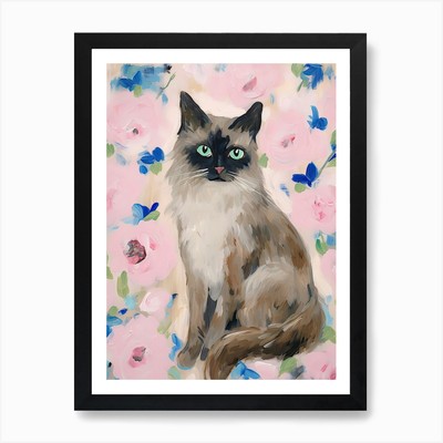 Eine Stoffpuppe Katze Gemälde, Impressioni gerahmtes Wandbild Poster Leinwanddruck Bild