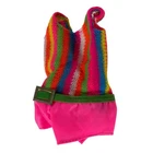 Vintage Mattel Francie Doll Mod Striped Knit Swimsuit #1170 Pink Green Belt 1965