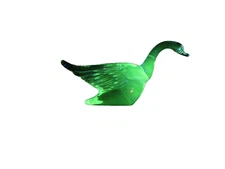 Vtg Heisey Clear Crystal Glass Swan That Glows Green Under A Blacklight
