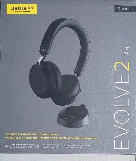Jabra Evolve2 75 Wireless Headset - Black, USB-C, UC Compatibility