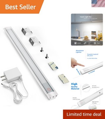 Stylish 12'' LED Strip Light - Touch Activated and Dimmable for Smooth Operation