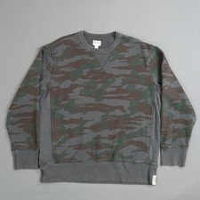 Todd Snyder Camo Sweatshirt Mens XL Grey Fleece Crewneck Pullover Made in USA