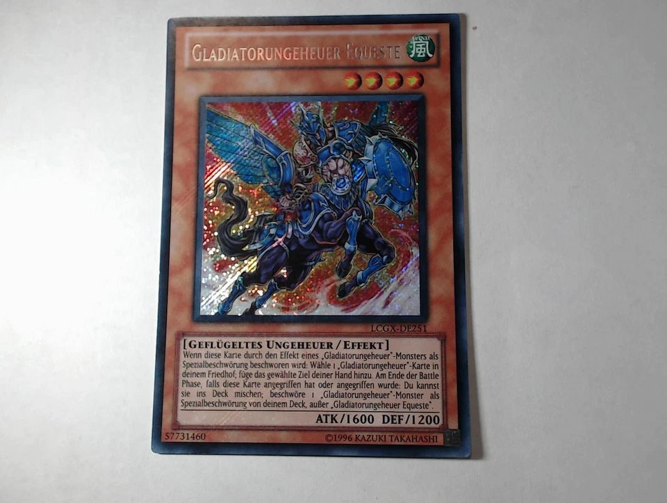 Yugioh GLADIATORUNGEHEUER EQUESTE , lcgx-de251 Secret Rare deutsch Excellent  - Bild 2 von 4