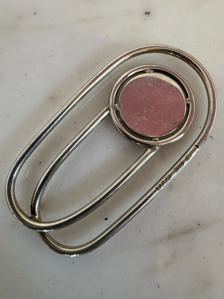 Clip para dinero Gucci años 60 esterlina y esmalte, hecho en Italia Foto 2 de 4