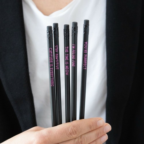 Cat Lovers Gift, Funny Cat Pencils, Cat Pencil Set, Cat Themed Gift - Picture 4 of 6
