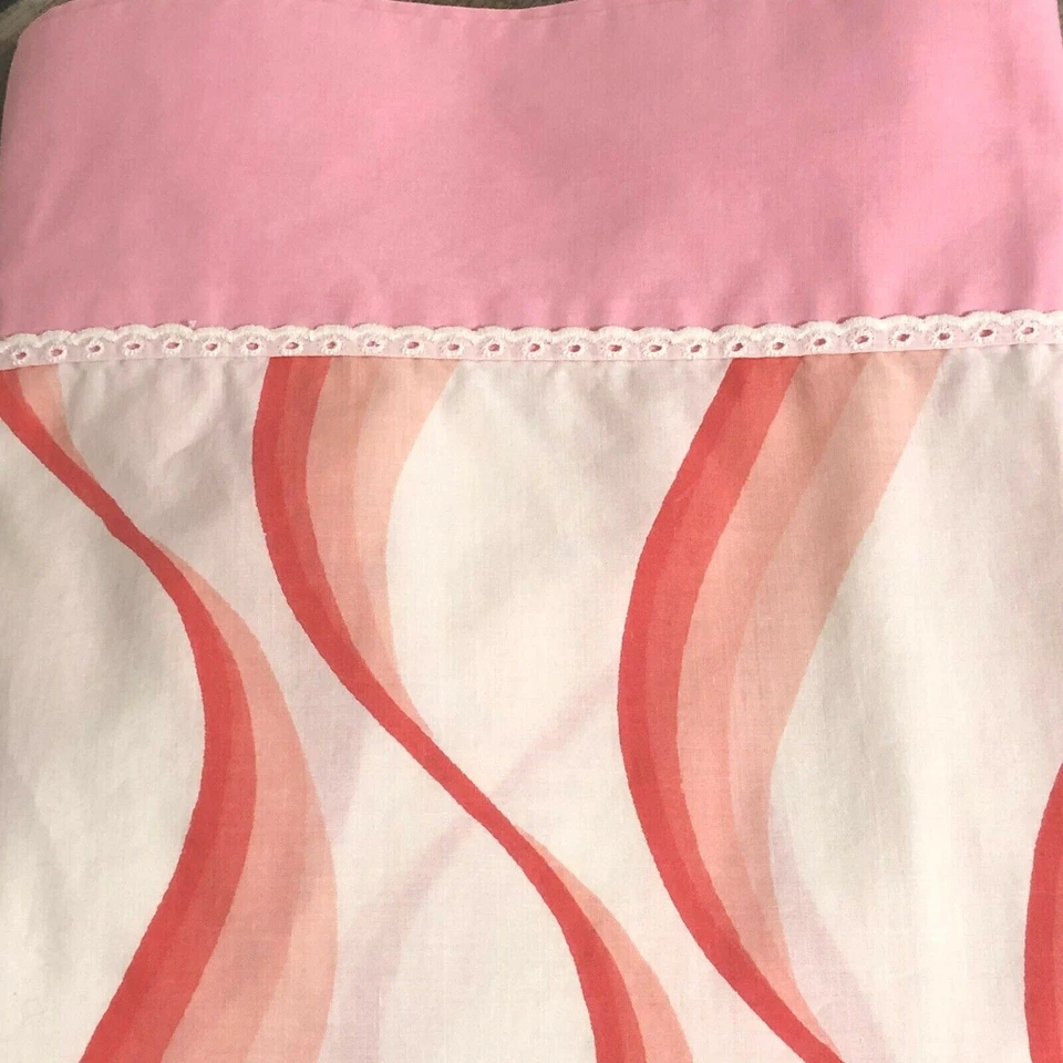 Винтажный ретро плоский лист розовый персик волнистые линии 94 X 80" - Изображение 2 из 4