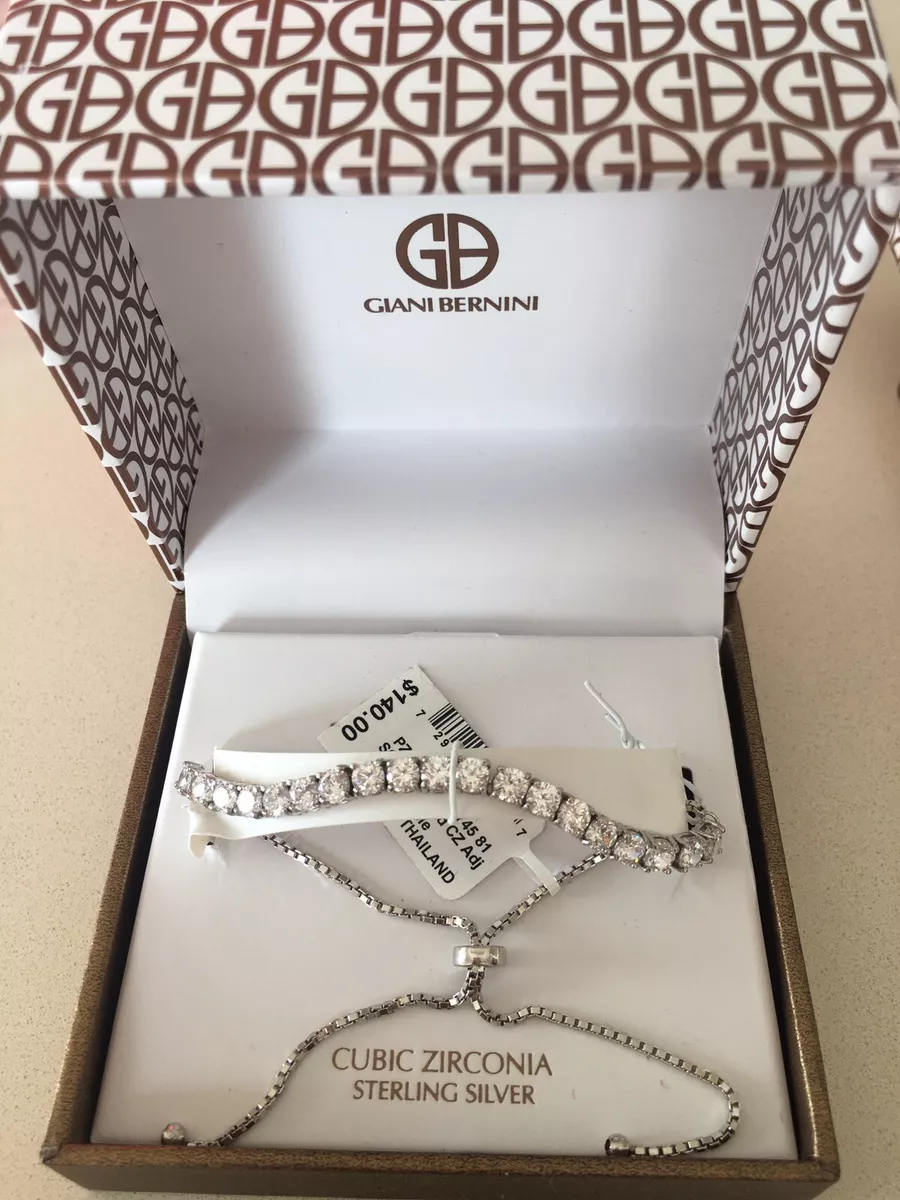 140 Giani Bernini Cubic Zirconia Sterling Silver Bolo Adjustable Bracelet
