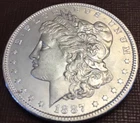 1887-P Morgan Silver Dollar Silver Coin, Lustrous Near Gem BU++/Gem BU