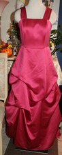 davids bridal pink satin wedding prom bridesmaids formal evening long dress 8