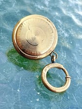 VTG Retractable Pocket Watch Fob Chain Pin Tooled Raised Brass Nurse Watch Pin
