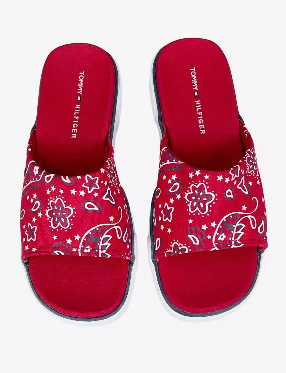 Ladies red hotsell tommy hilfiger sandals
