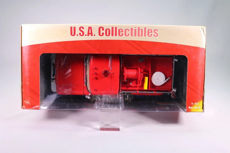 LE122 SUN STAR 1383 Voiture 1/18 1:18 Chevrolet C-20 Fire truck 1965 pompiers - Photo 3/4