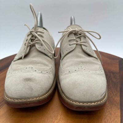 GH Bass & Co Shoes Mens 9.5 D Beige Pembroke Suede Oxford  display picture 2