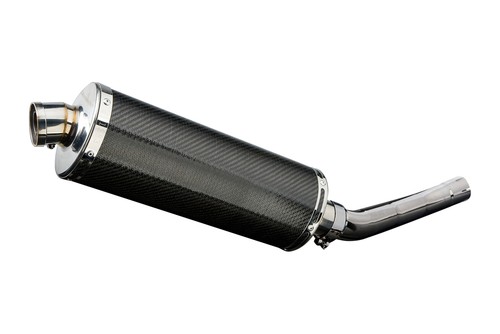 Kit silenciador de escape de carbono ovalado 14" Kawasaki Z750 2004-2006 Delkevic sin cordones - Imagen 2 de 5