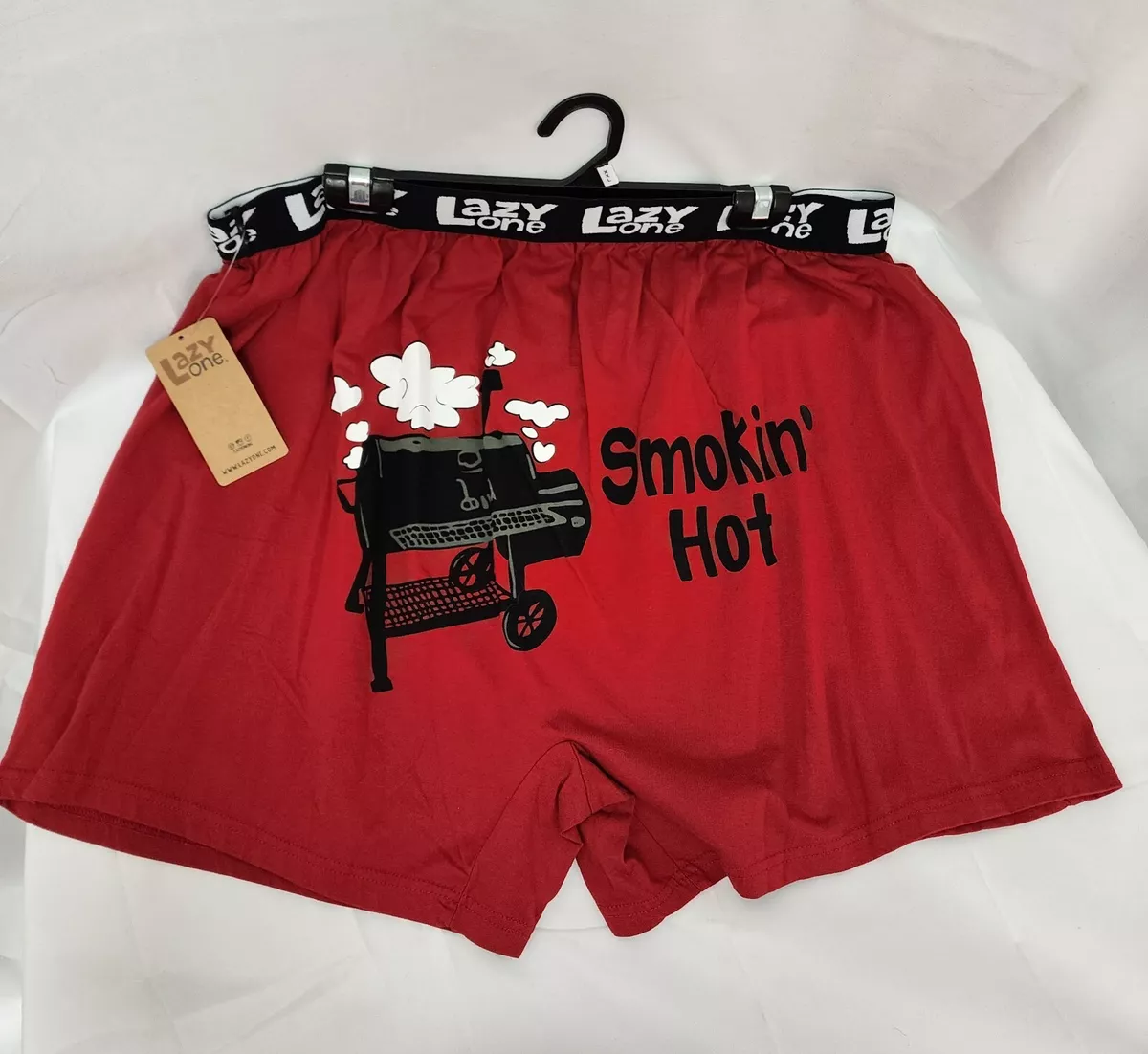 Lazy One men's Boxer shorts PJ lounge shorts BBQ Grill Smoken Hot 100%  cotton