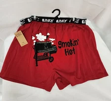Lazy One men's Boxer shorts PJ lounge shorts BBQ Grill "Smoken Hot" 100% cotton