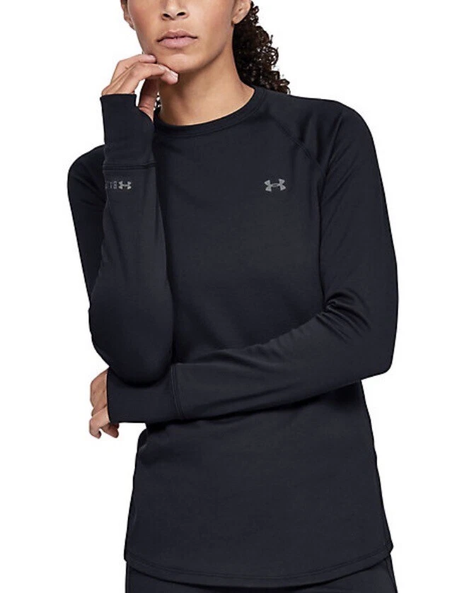 Under Armour Women's Base Crew 3.0 Coldgear Crew Neck Long Sleeve Black Size S