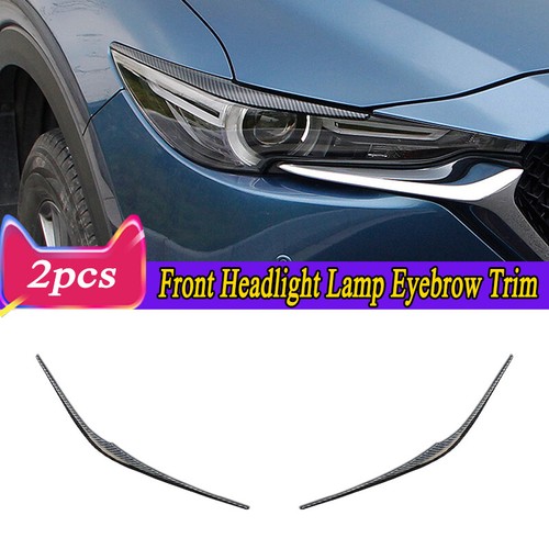Carbon Fiber Look Front Headlight Lamp Eyebrow Trim For Mazda CX5 CX5