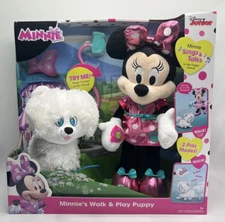Disney Junior Minnie Mouse Walk & Play Puppy Interactive Toy Lights Up Sings 3+