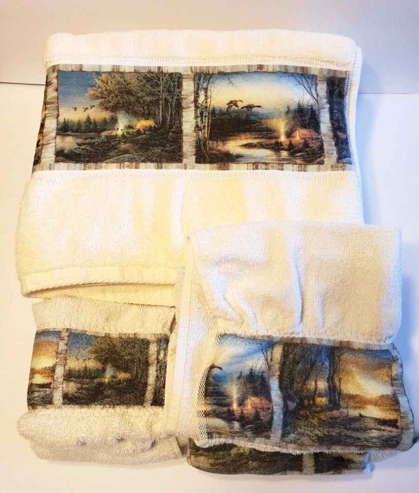 Juego de toallas de baño Blonder Home Accents Terry Redlin Pinturas 1984 6 piezas blancas Foto 2 de 4