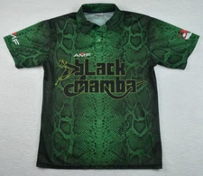 AMF Black Mamba Shirt Mens Small Green Bowling Alley Polo Ball Leisure Sport