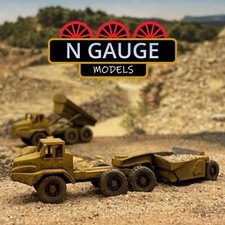 PAINTED- N Scale Gauge Articulated Tractor & Scraper 1:148 (Quarry Grader 1:160)