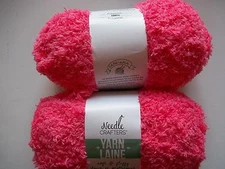 Needle Crafters Soft & Fluffy plush yarn, Caribbean Rose, lot of 2 (40 yds ea)