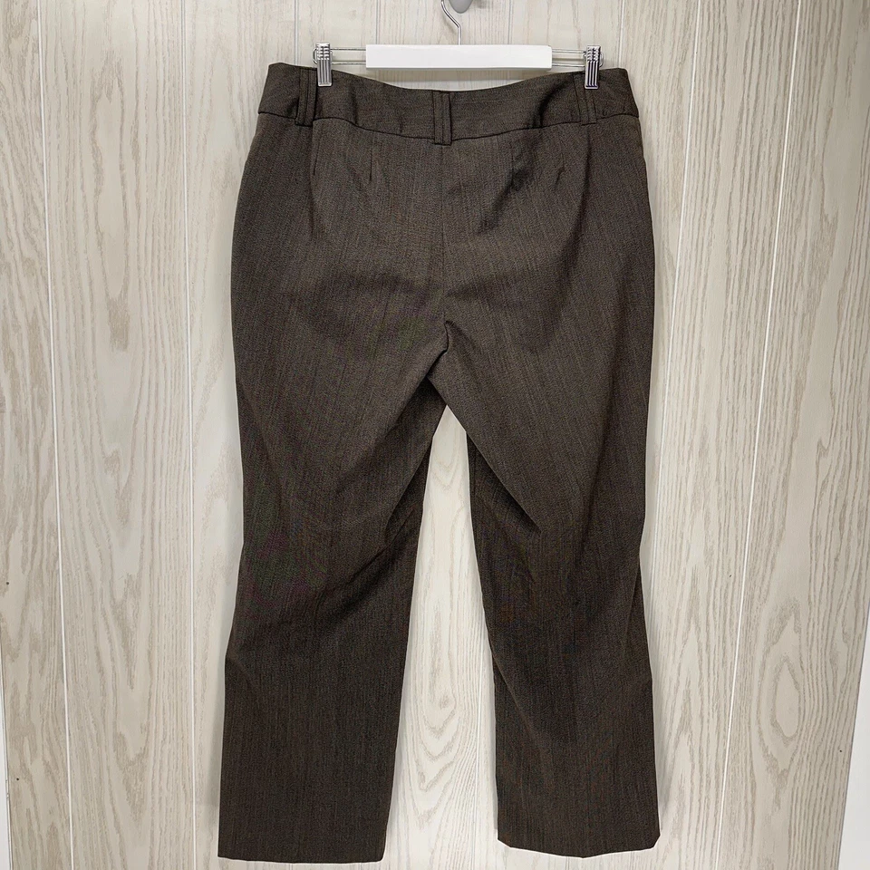 Ingredientes Pantalones de vestir para mujer talla 14 marrón tiro medio pierna recta bolsillos delanteros Foto 4 de 4