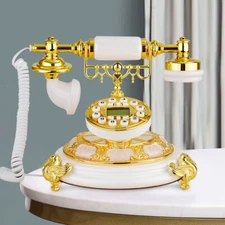 Old Fashioned Rotary Dial Phone Vintage Retro European Style Telephone Desktop