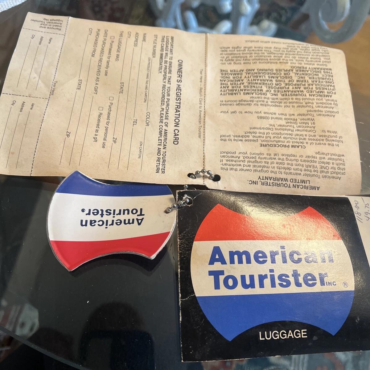 Vintage Park 3000 American Tourister Warranty Card Luggage Keys | eBay