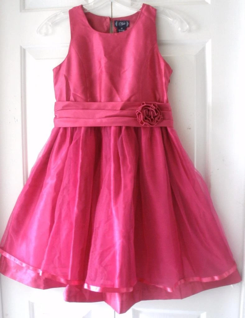chaps pink dress Chaps Girls Dress Size 6X Pink Fancy Easter Mother's Day Summer Plaids Checks