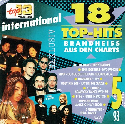 (CD)  18 Top-Hits International 5/93 - U 96, Cappella, Leila K, Snap, D.J. Bobo - Bild 1 von 2