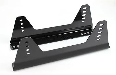 Black Bucket Seat Side Mounts Brackets OMP Sparco Cobra Race Rally FIA MSA Pair