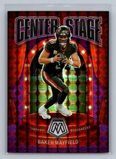 Baker Mayfield 2024 Panini Mosaic #25 Center Stage Mosaic Purple #/49