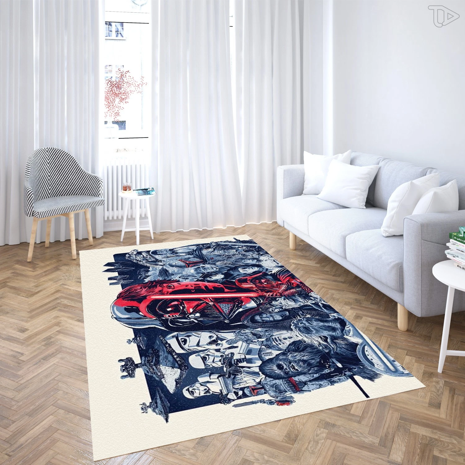 Galactic Legacy Portrait Rug - Classic Hero vs Villain Dual Face Art