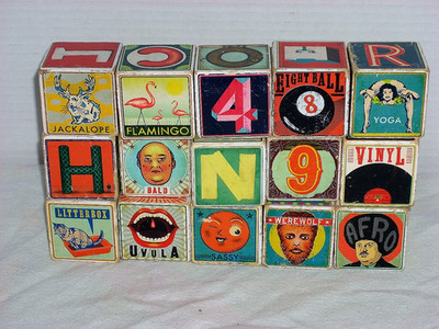 Fred and Friends XYZ Knock on Wood Blocks Alternative ABC Blocks 15