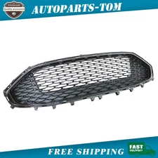 Fits Ford Fusion 2019 2020 Front Bumper Upper Chrome Honeycomb Grille Black New