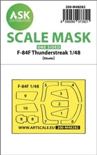 1/48 Artscale F-84F Thunderstreake one-sided express fit mask for Kinetic