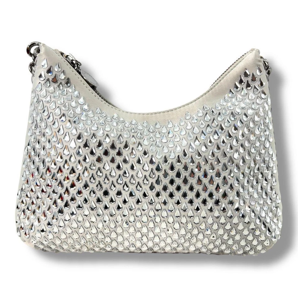 Bolso de Hombro Stella Mccartney Piedra Transparente Satinado Falabella Plateado Blanco Reino Unido 119955 Foto 3 de 4