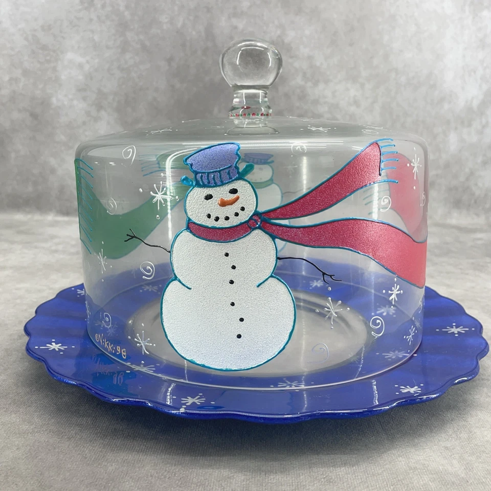 De Colección SMITHEREENS Pintado a Mano Vikki 98 Soporte para Pasteles Cúpula Hombre de Nieve Vacaciones de Invierno Foto 2 de 4