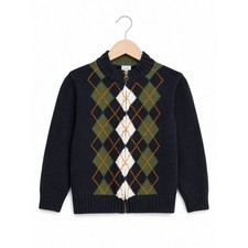 Gymboree Canine Academy Argyle Zip Front Cardigan Sweater Boys 2T Cotton